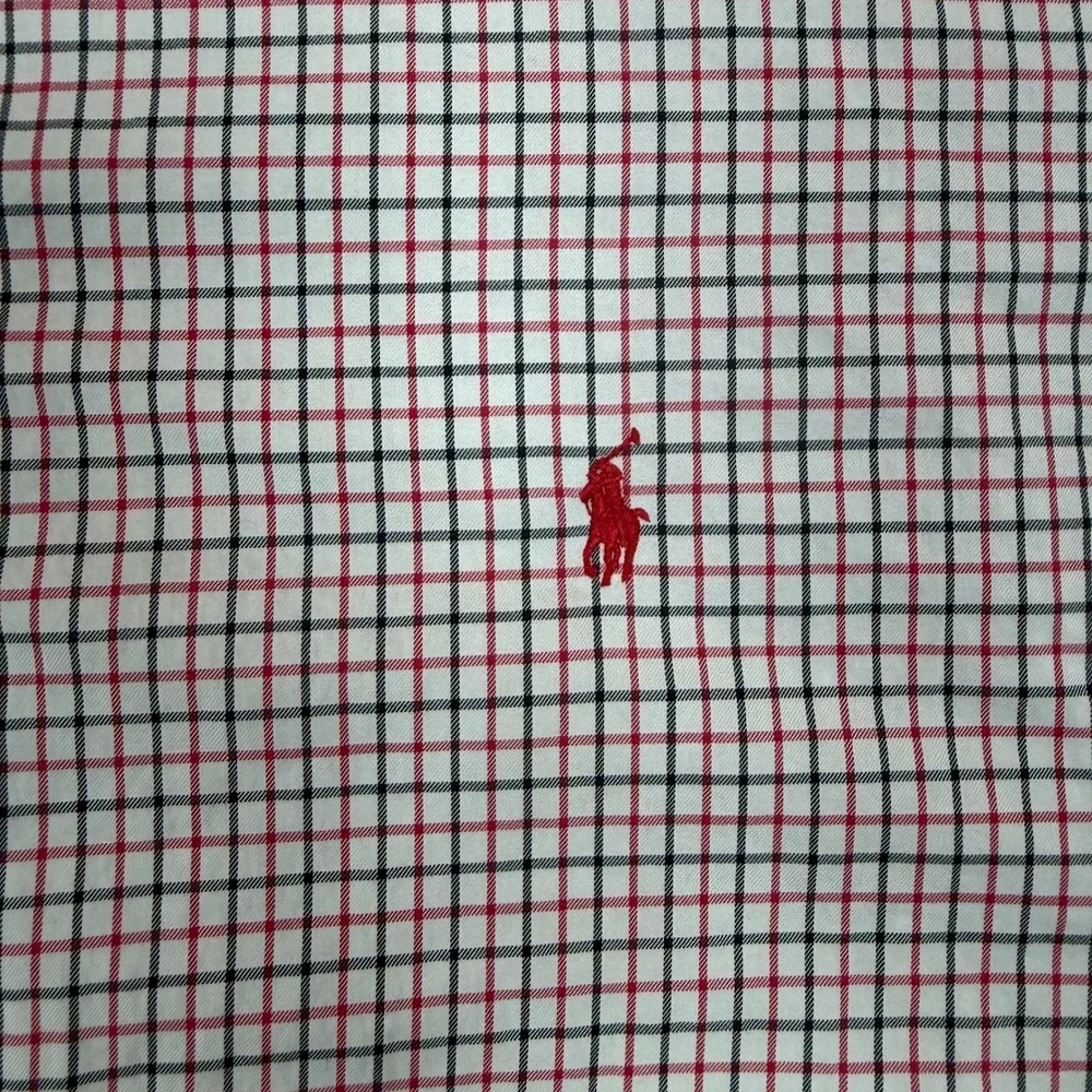 Polo Ralph Lauren Mens 2XLT Tall Classic Fit Check Button Down Shirt Red Navy